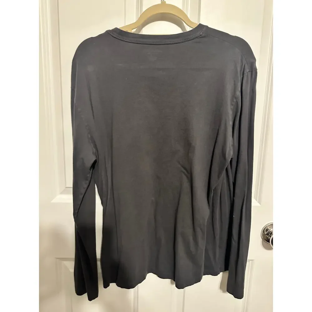 Banana Republic Men's Long-Sleeved Gray Crewneck Tee Large